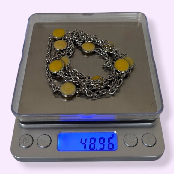 (2/$20) Vintage Yellow Enamel Accent Chain - Picture 5 of 5